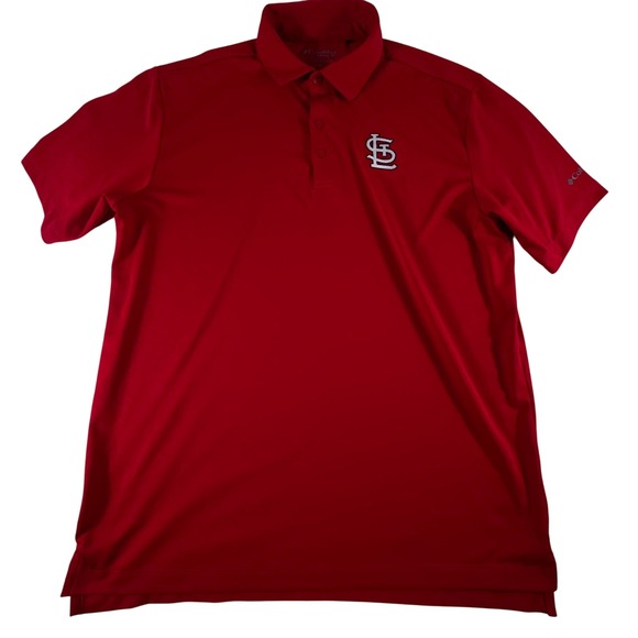 Columbia Other - Columbia Golf Polo St Louis‎ Cardinals Shirt Mens L Large Red Performance Logo